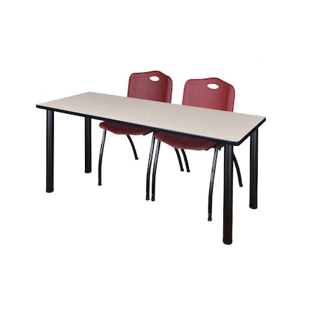 Kee Rectangle Tables > Training Tables > Kee Table & Chair Sets, 66 W, 24 L, 29 H, Maple MT6624PLBPBK47BY